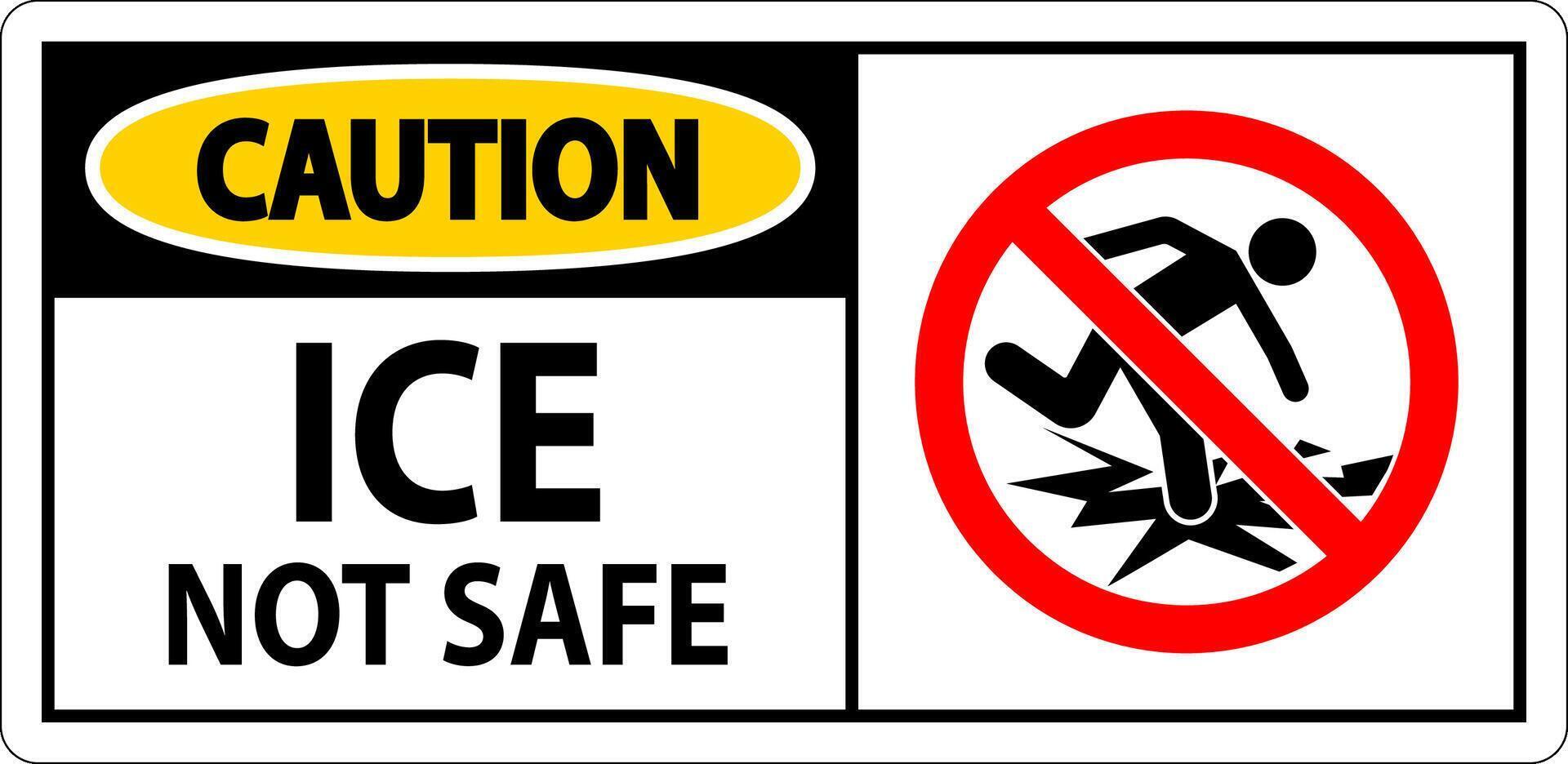 Caution Sign Ice Not Safe vector