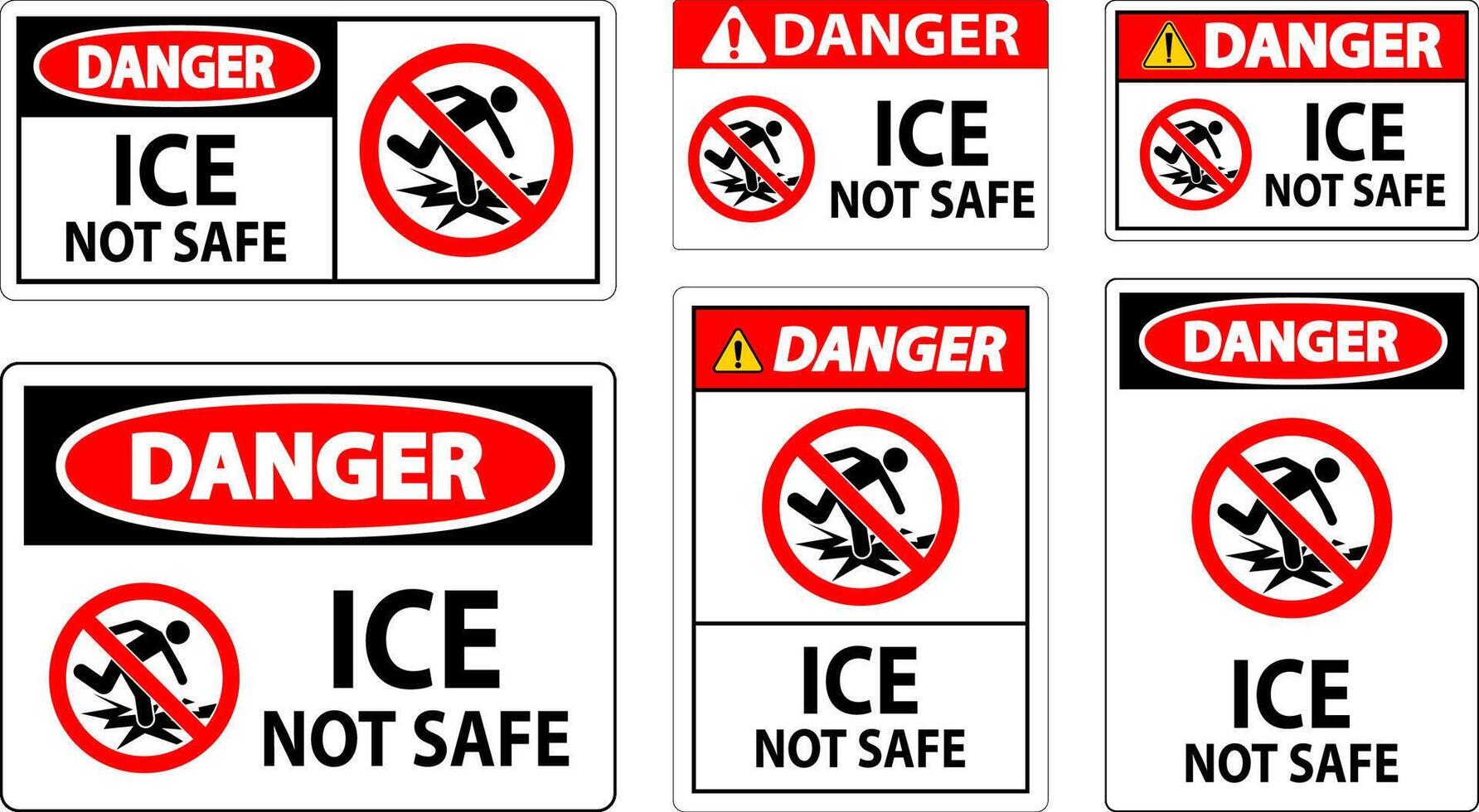 Danger Sign Ice Not Safe vector