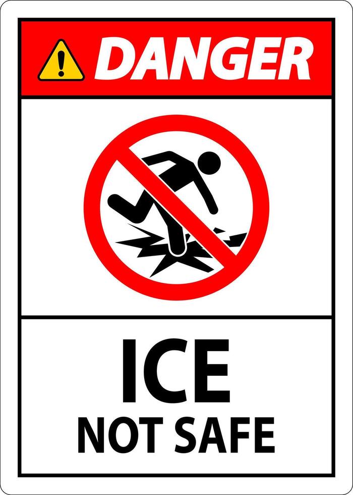 Danger Sign Ice Not Safe vector