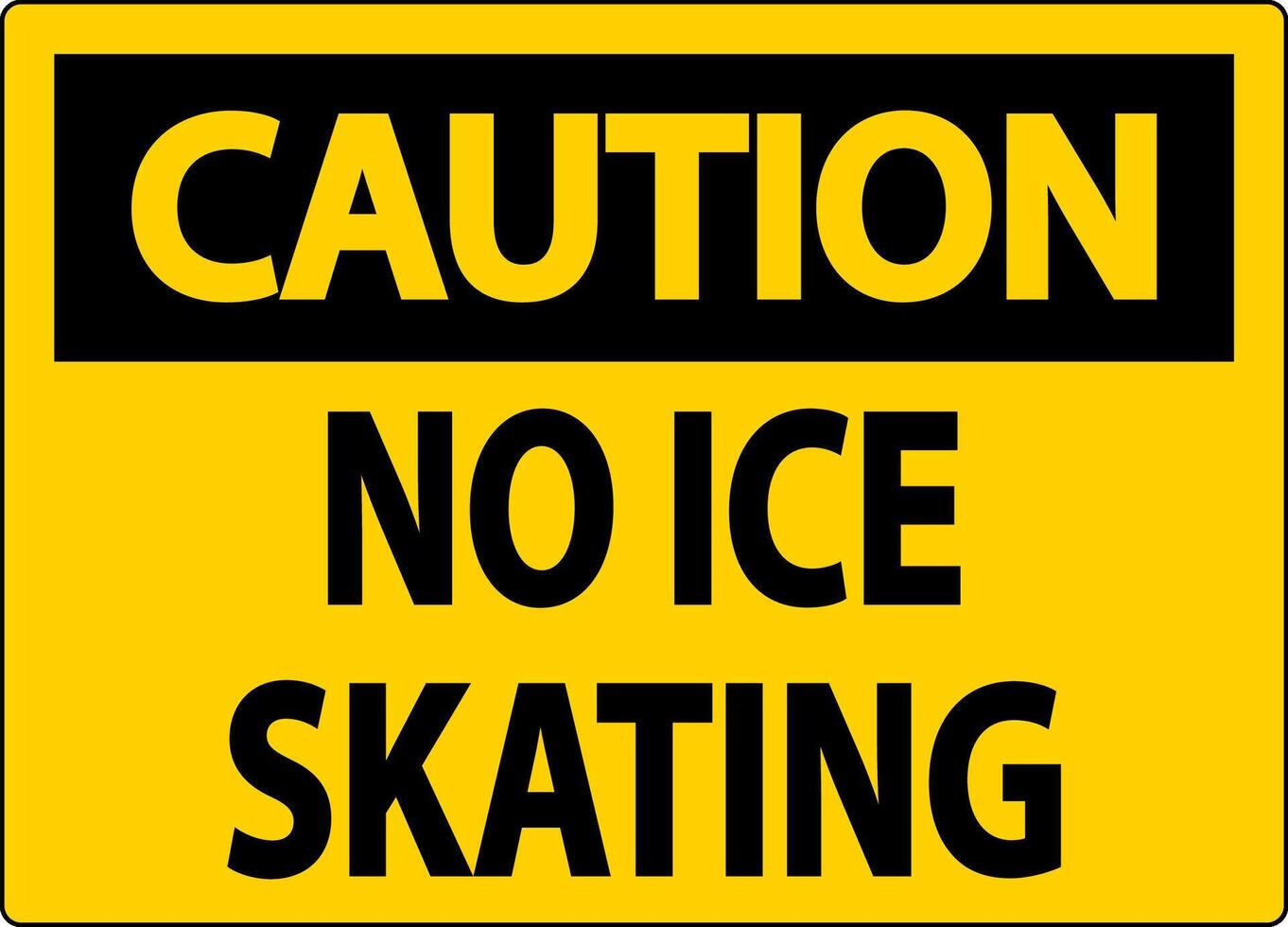 Caution Sign No Ice Skating vector