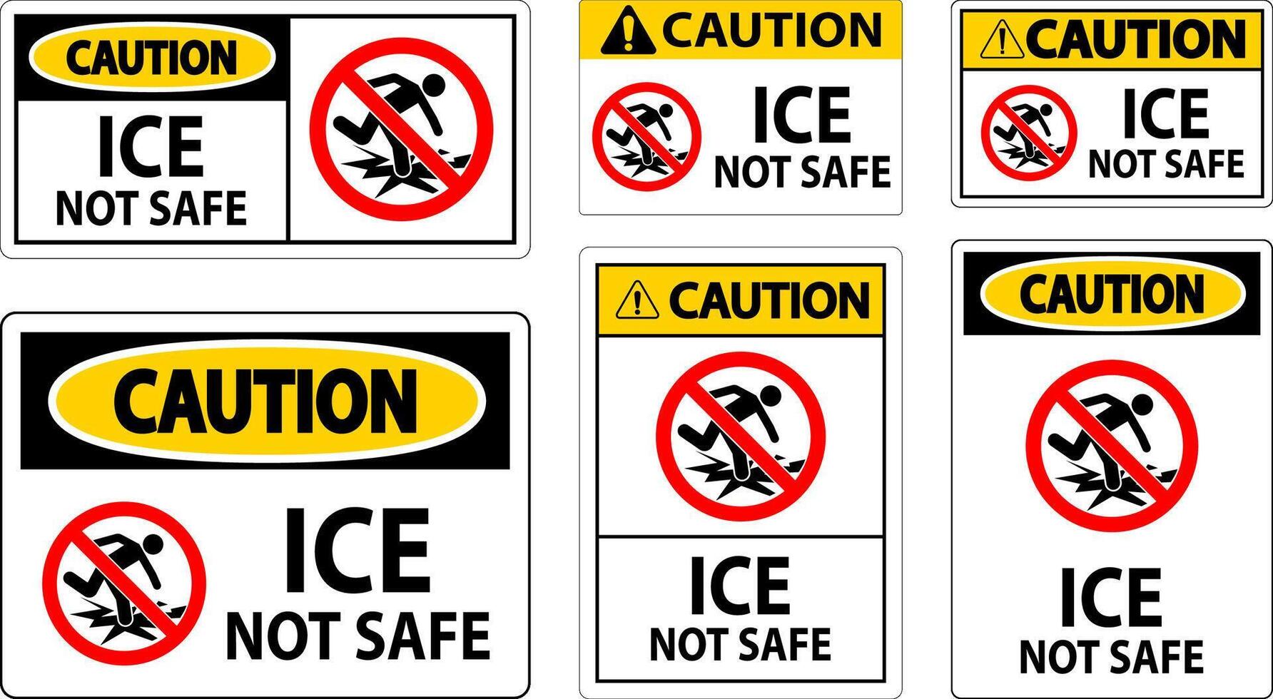 Caution Sign Ice Not Safe vector