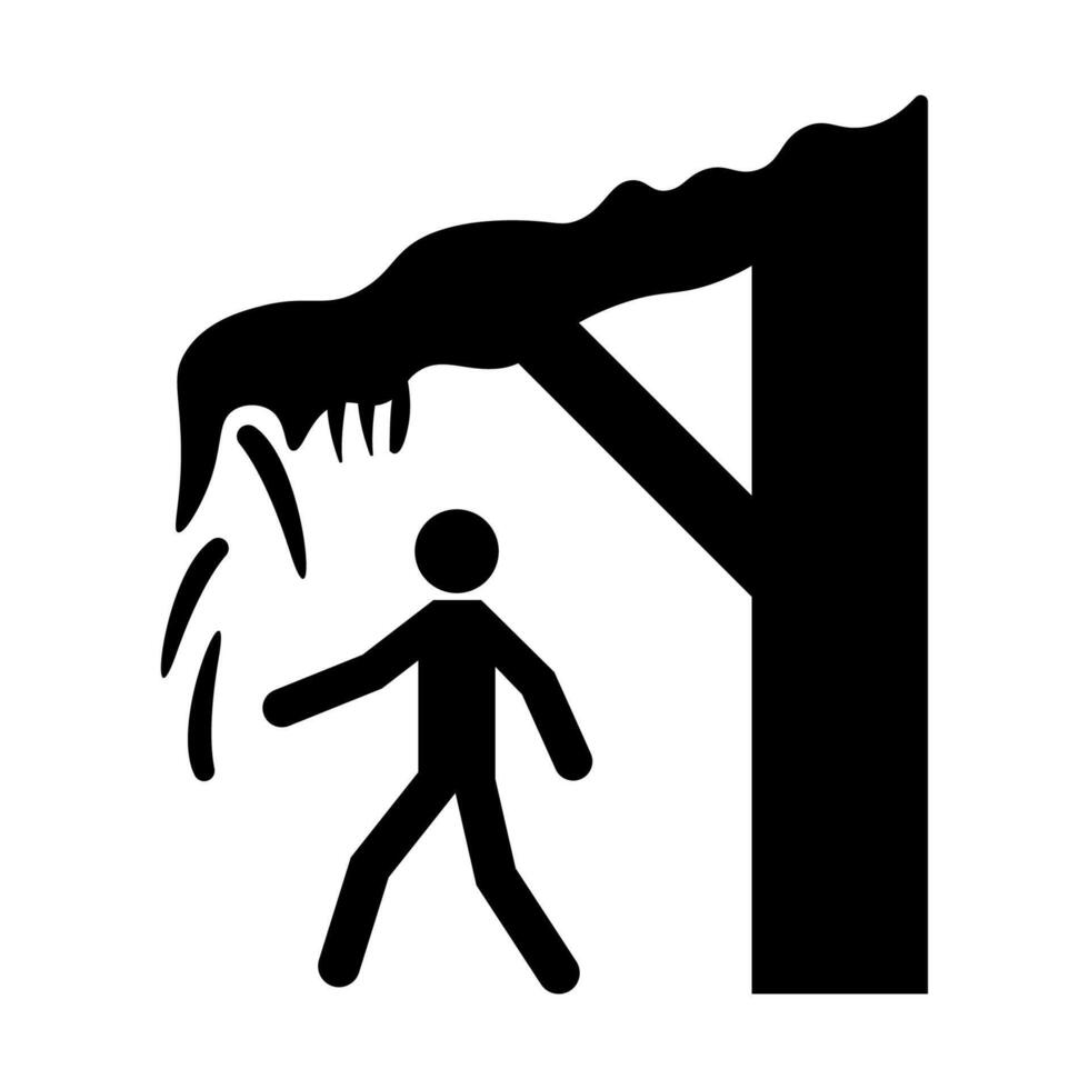 Ice Warning Sign Watch Out For Falling Ice And Snow Symbol vector
