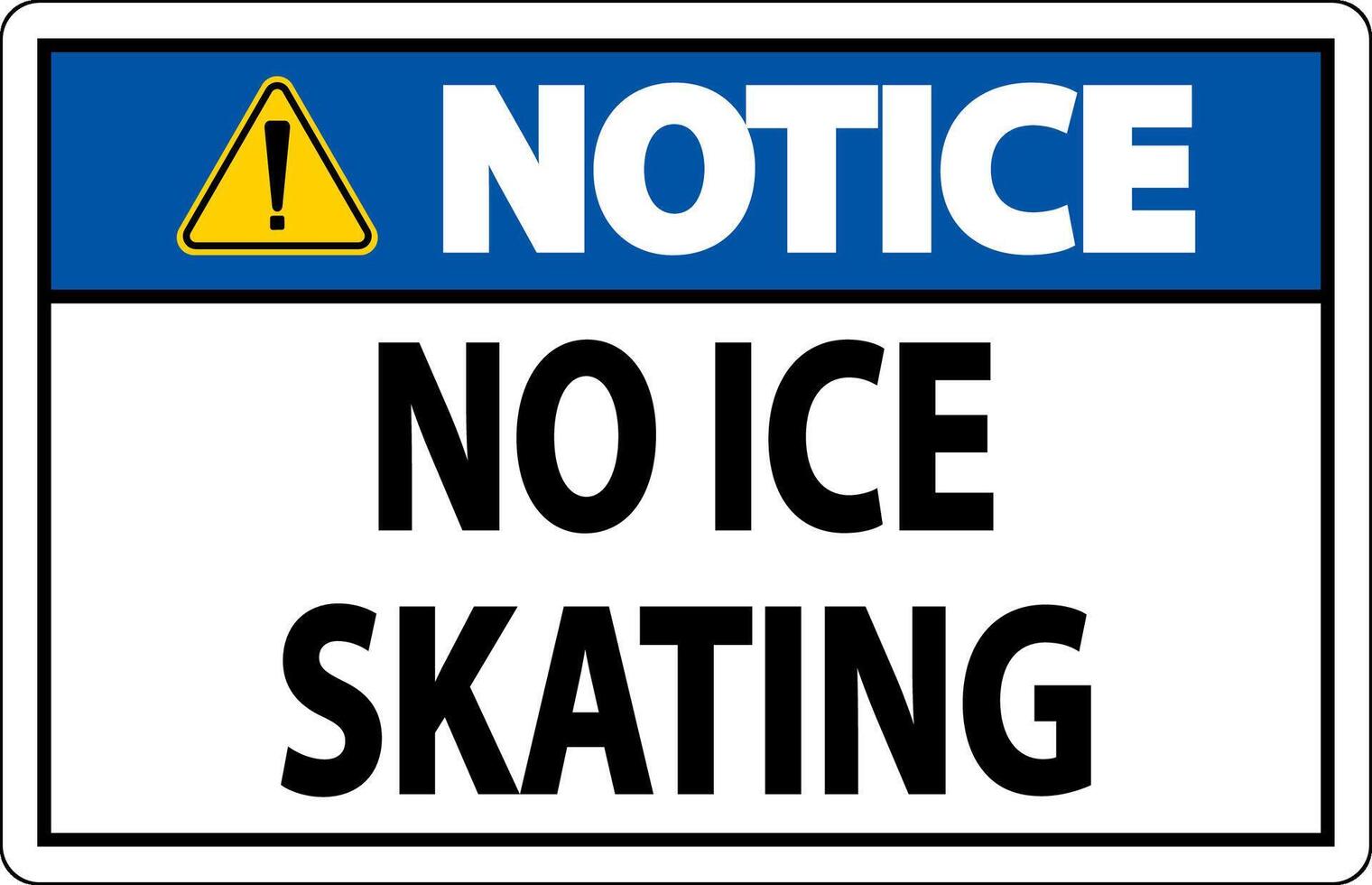 Notice Sign No Ice Skating vector