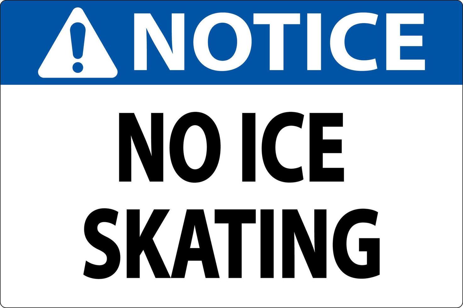 Notice Sign No Ice Skating vector