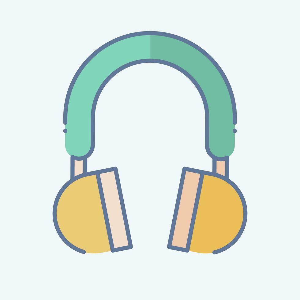 Icon Head Phone. related to Computer symbol. doodle style. simple design editable. simple illustration vector