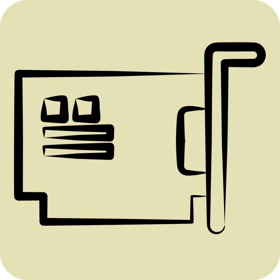 Icon Hardware. related to Computer symbol. hand drawn style. simple design editable. simple illustration vector