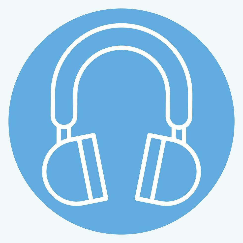 Icon Head Phone. related to Computer symbol. blue eyes style. simple design editable. simple illustration vector