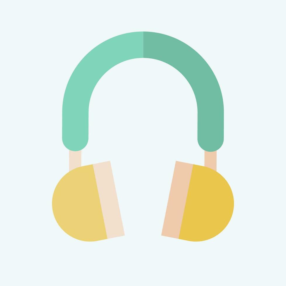 Icon Head Phone. related to Computer symbol. flat style. simple design editable. simple illustration vector