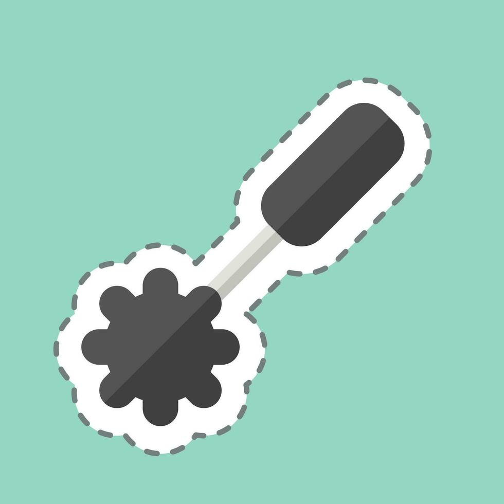 Sticker line cut Toilet Brush 2. related to Cleaning symbol. simple design editable. simple illustration vector