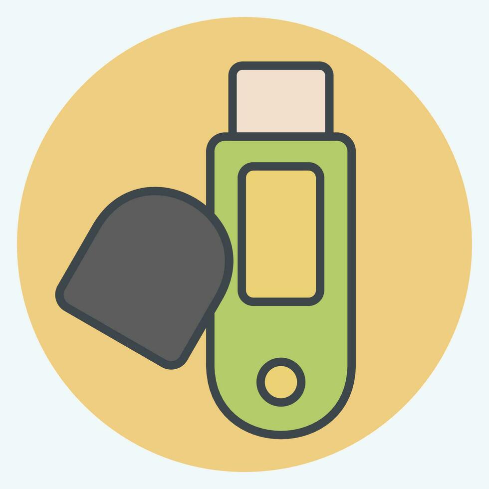 Icon Usb. related to Computer symbol. color mate style. simple design editable. simple illustration vector