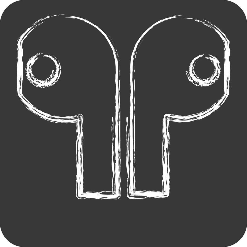 Icon Earbuds. related to Computer symbol. chalk Style. simple design editable. simple illustration vector