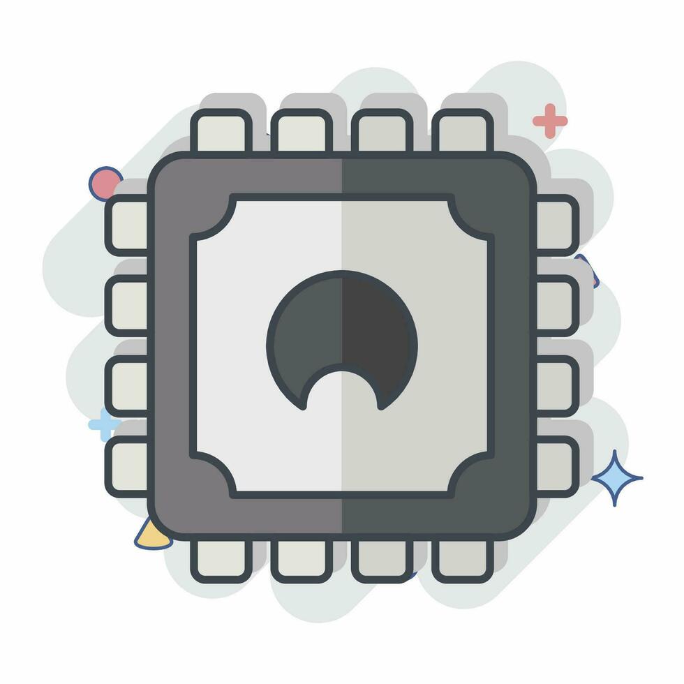 Icon Cpu. related to Computer symbol. comic style. simple design editable. simple illustration vector