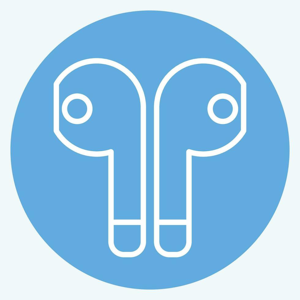Icon Earbuds. related to Computer symbol. blue eyes style. simple design editable. simple illustration vector