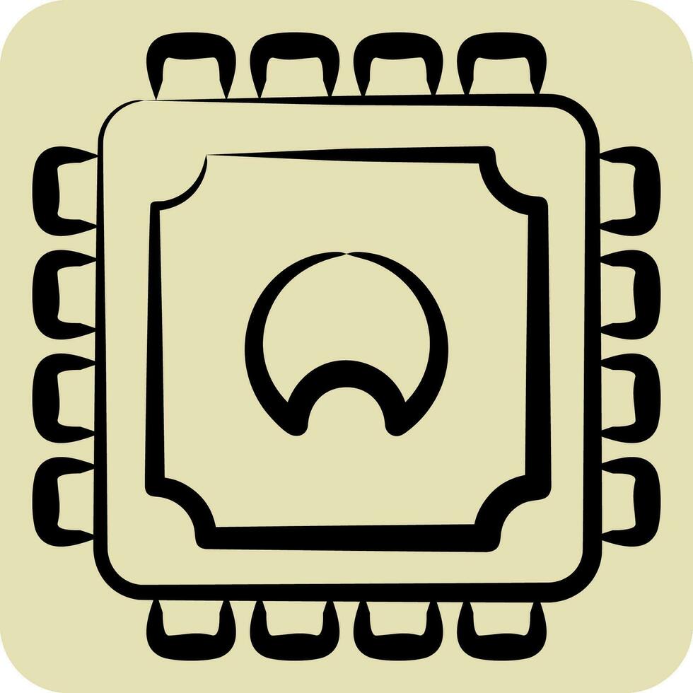 Icon Cpu. related to Computer symbol. hand drawn style. simple design editable. simple illustration vector