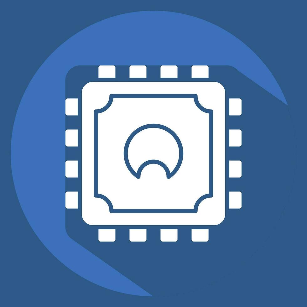 Icon Cpu. related to Computer symbol. long shadow style. simple design editable. simple illustration vector