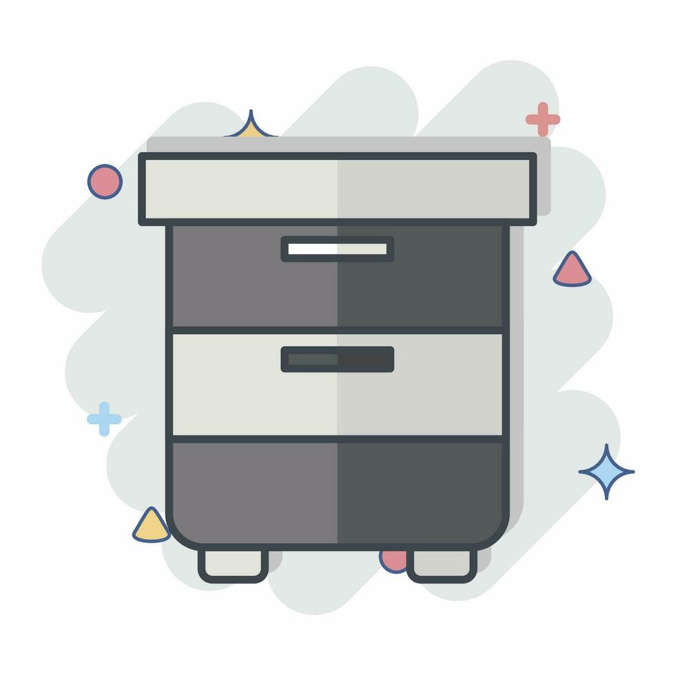 Icon Cabinet. related to Computer symbol. comic style. simple design editable. simple illustration vector