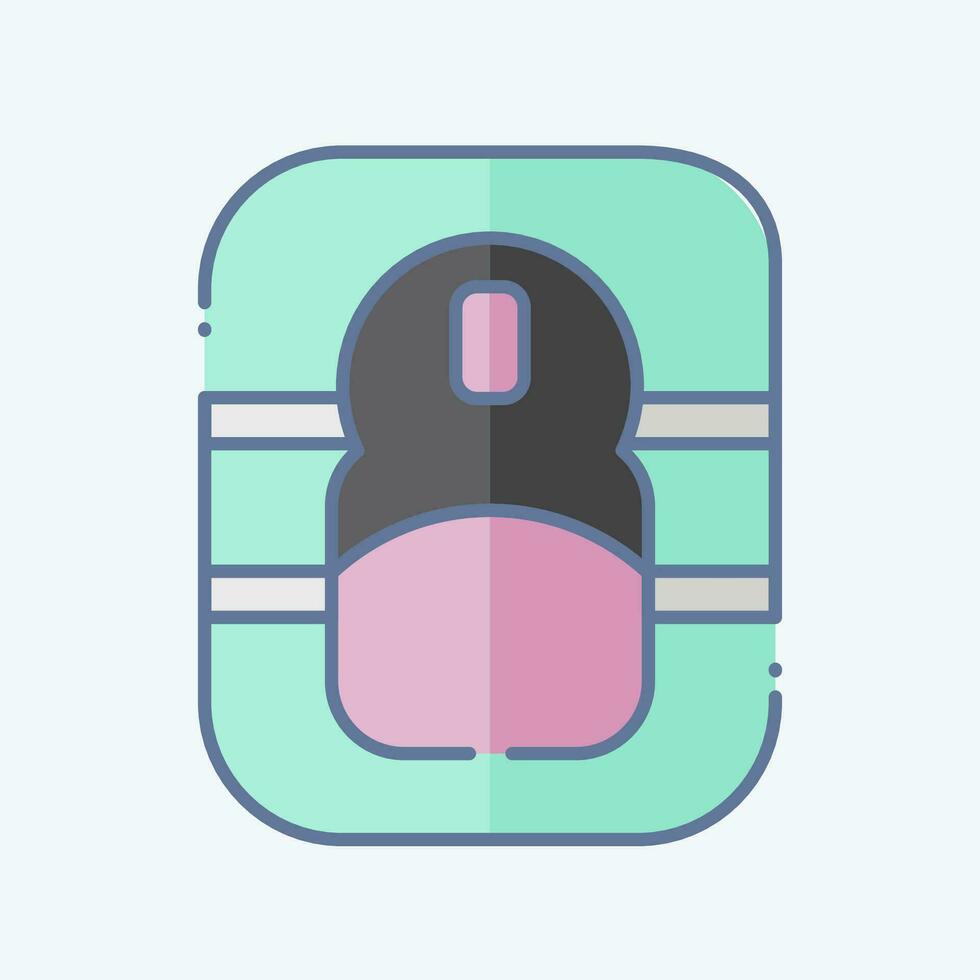 Icon Mouse Pad. related to Computer symbol. doodle style. simple design editable. simple illustration vector