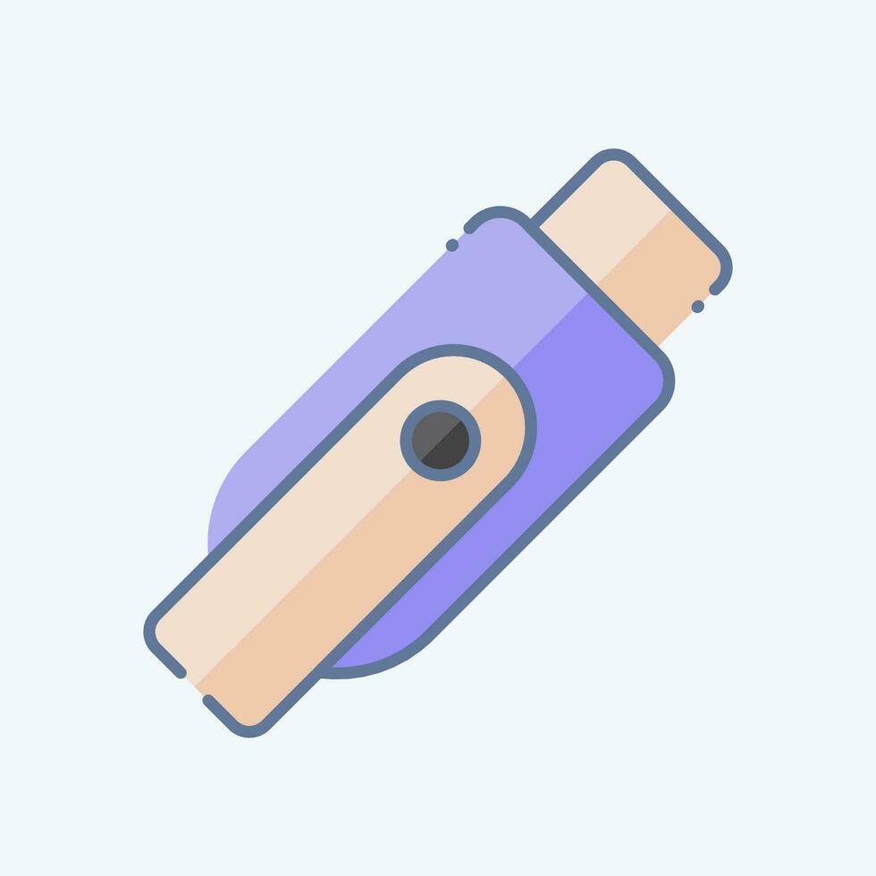 Icon Flashdisk. related to Computer symbol. doodle style. simple design editable. simple illustration vector