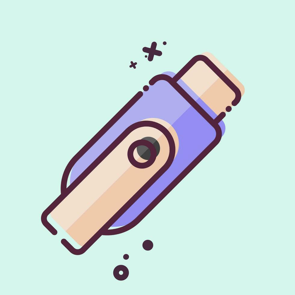 Icon Flashdisk. related to Computer symbol. MBE style. simple design editable. simple illustration vector