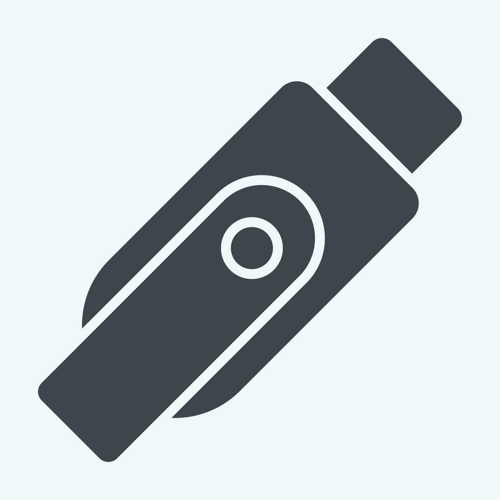 Icon Flashdisk. related to Computer symbol. glyph style. simple design editable. simple illustration vector