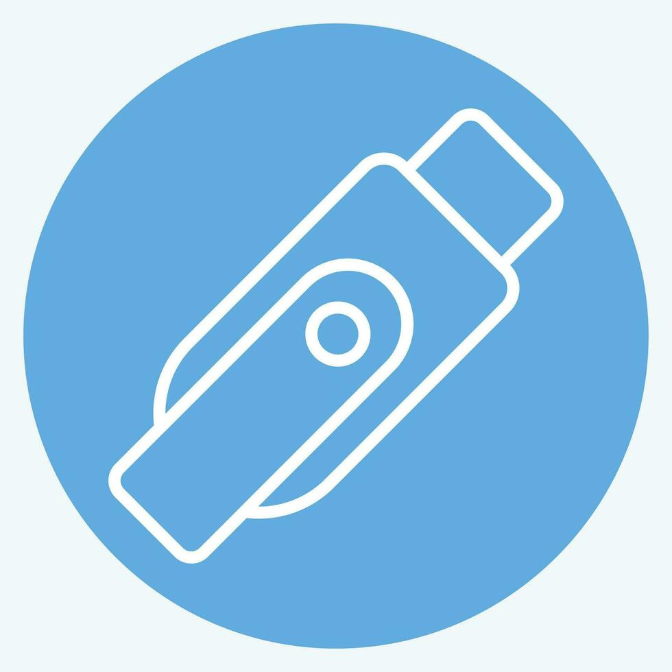 Icon Flashdisk. related to Computer symbol. blue eyes style. simple design editable. simple illustration vector