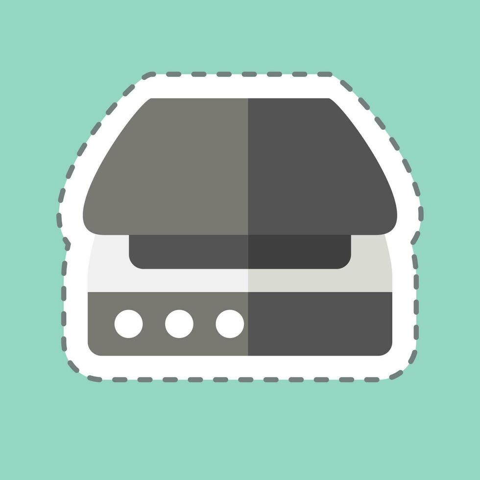 Sticker line cut Scanner. related to Computer symbol. simple design editable. simple illustration vector