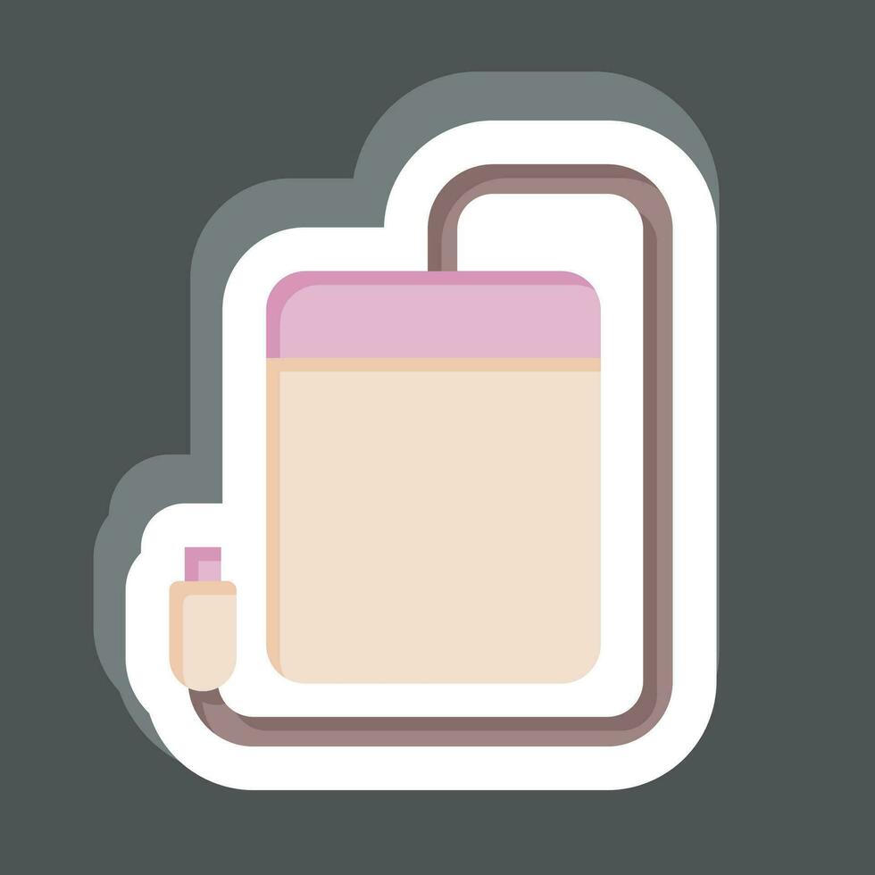 Sticker Portable Hdd. related to Computer symbol. simple design editable. simple illustration vector