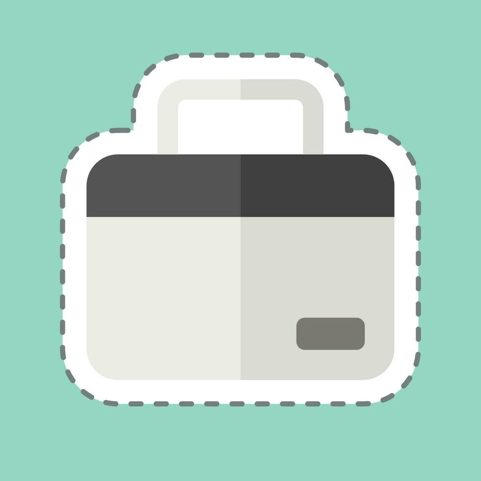 Sticker line cut Laptop Bag. related to Computer symbol. simple design editable. simple illustration vector
