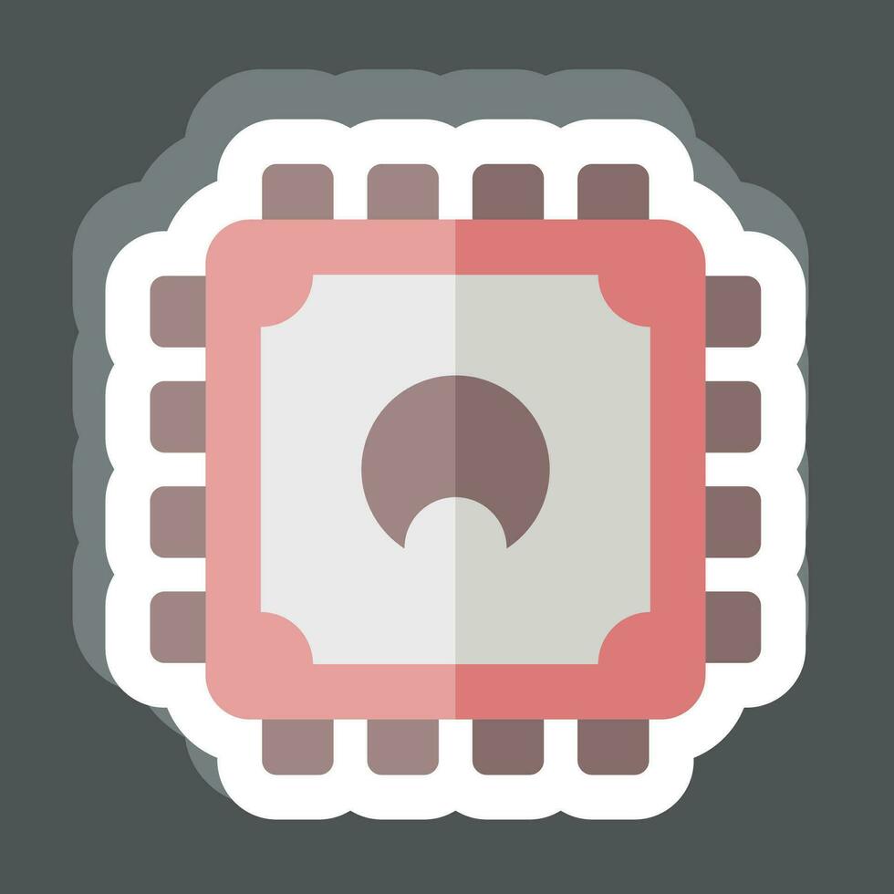 Sticker Cpu. related to Computer symbol. simple design editable. simple illustration vector