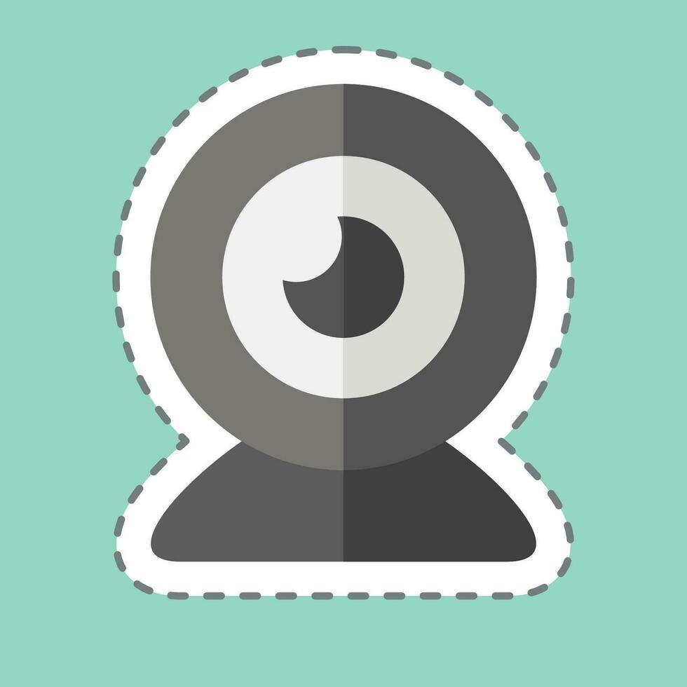 Sticker line cut Webcam. related to Computer symbol. simple design editable. simple illustration vector