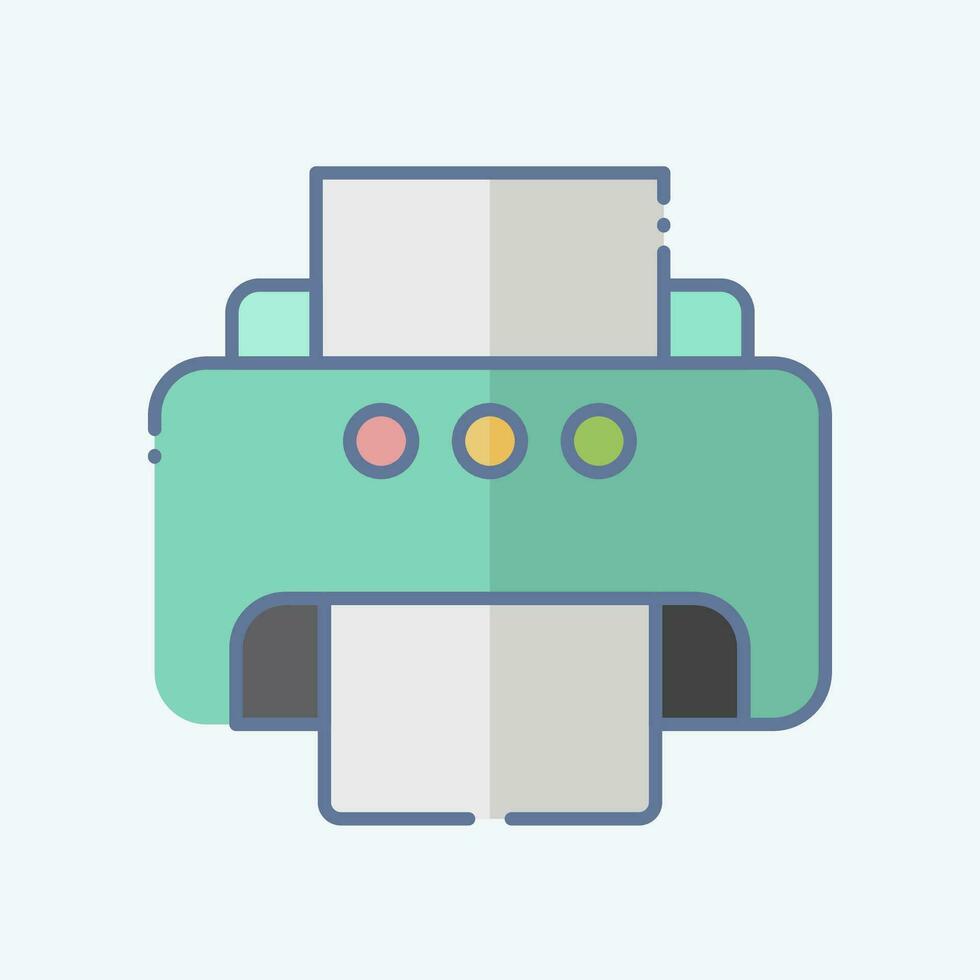 Icon Printer. related to Computer symbol. doodle style. simple design editable. simple illustration vector