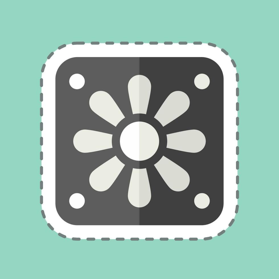 Sticker line cut Cooler. related to Computer symbol. simple design editable. simple illustration vector