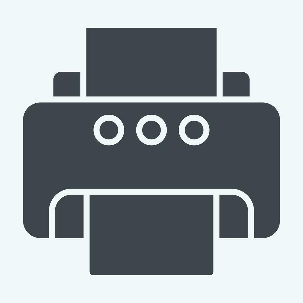 Icon Printer. related to Computer symbol. glyph style. simple design editable. simple illustration vector