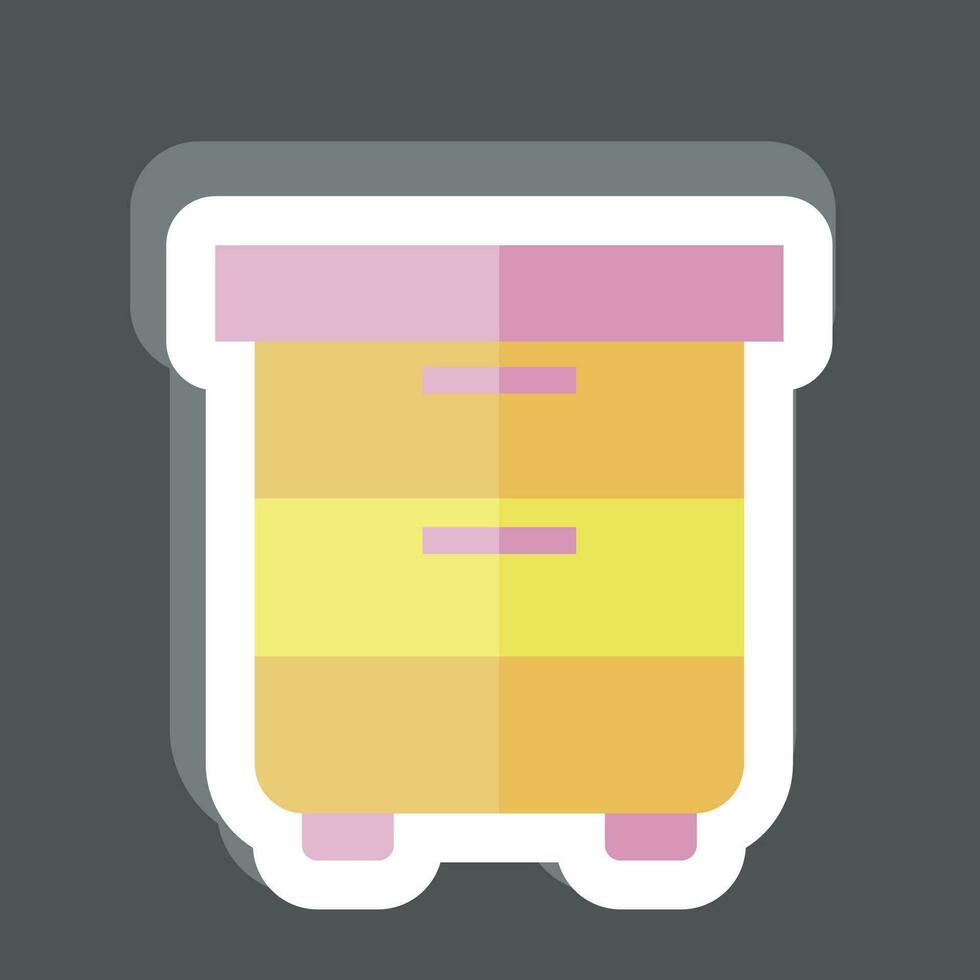 Sticker Cabinet. related to Computer symbol. simple design editable. simple illustration vector