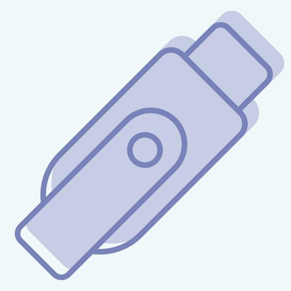 Icon Flashdisk. related to Computer symbol. two tone style. simple design editable. simple illustration vector