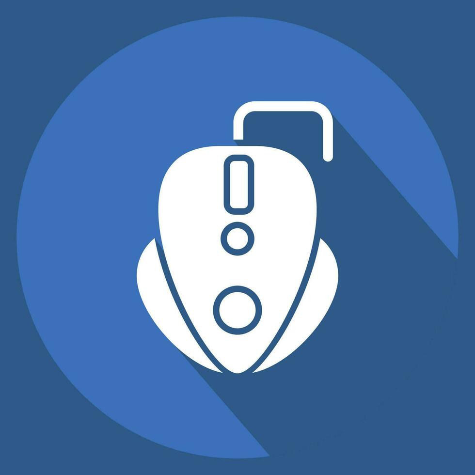 Icon Gaming Mouse. related to Computer symbol. long shadow style. simple design editable. simple illustration vector