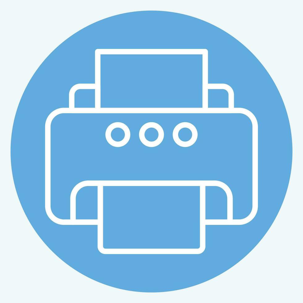 Icon Printer. related to Computer symbol. blue eyes style. simple design editable. simple illustration vector