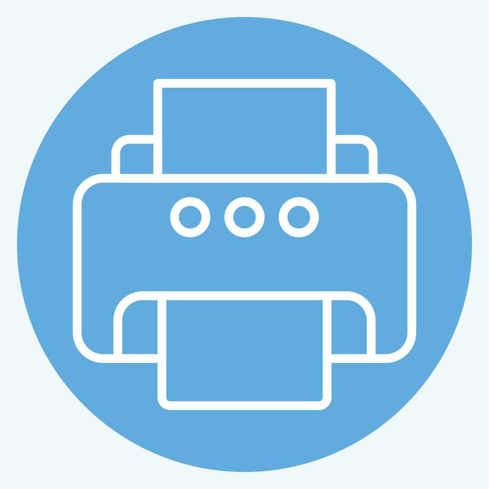 Icon Printer. related to Computer symbol. blue eyes style. simple design editable. simple illustration vector