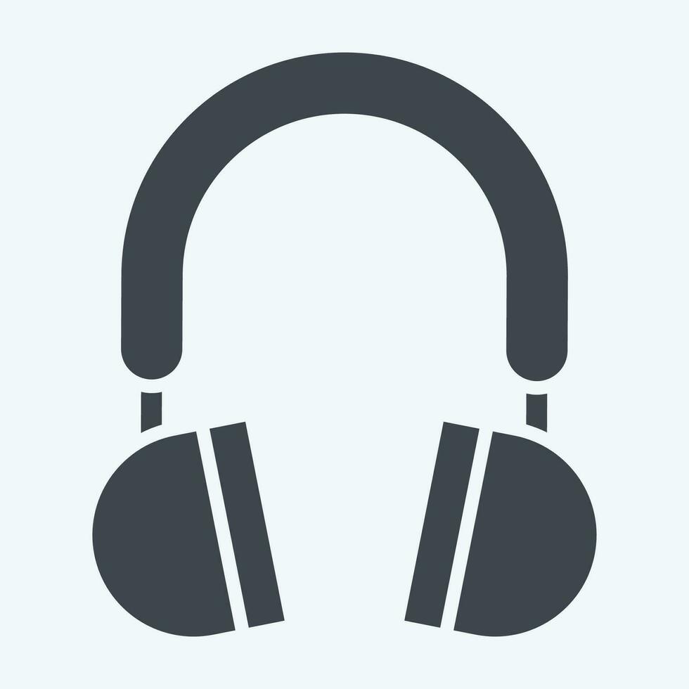 Icon Head Phone. related to Computer symbol. glyph style. simple design editable. simple illustration vector