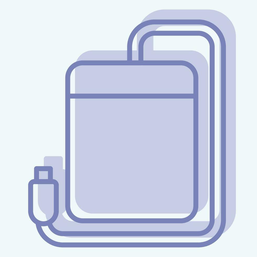 icono portátil disco duro relacionado a computadora símbolo. dos tono estilo. sencillo diseño editable. sencillo ilustración vector