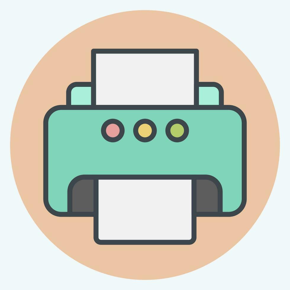 Icon Printer. related to Computer symbol. color mate style. simple design editable. simple illustration vector