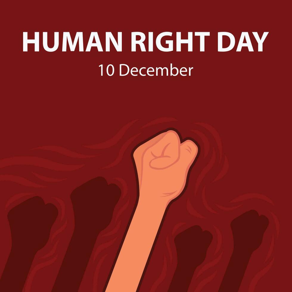 illustration vector graphic of hands clenched upwards, showing the silhouette of a hand, perfect for international day, human right day, celebrate, greeting card, etc.