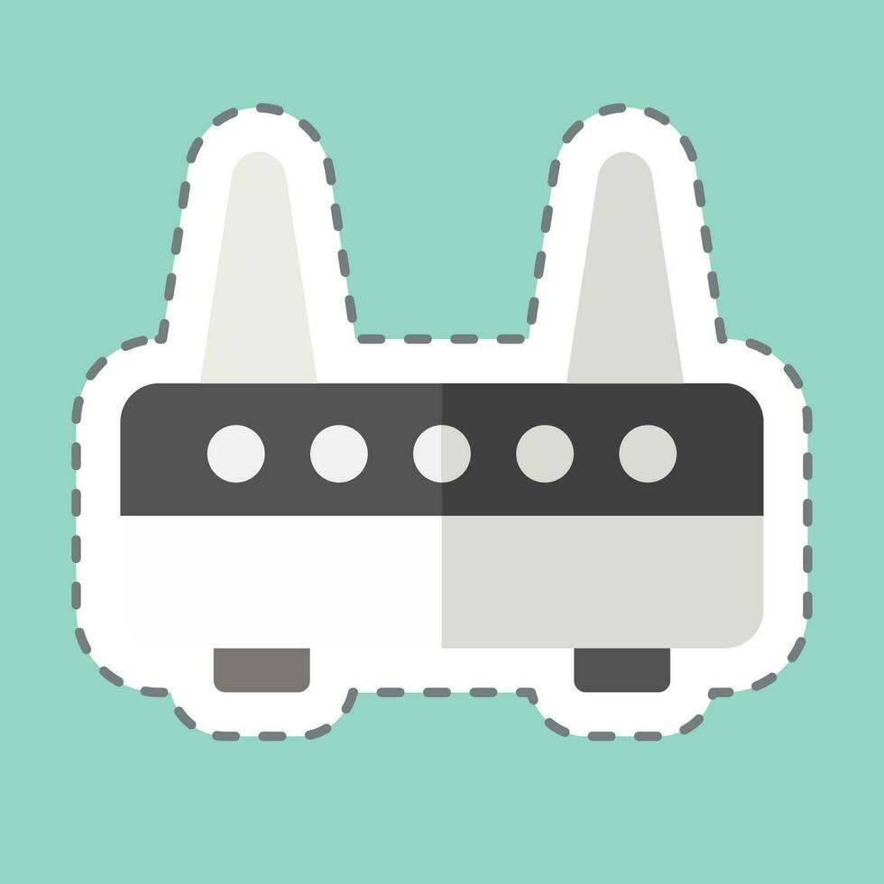 Sticker line cut Modam. related to Computer symbol. simple design editable. simple illustration vector