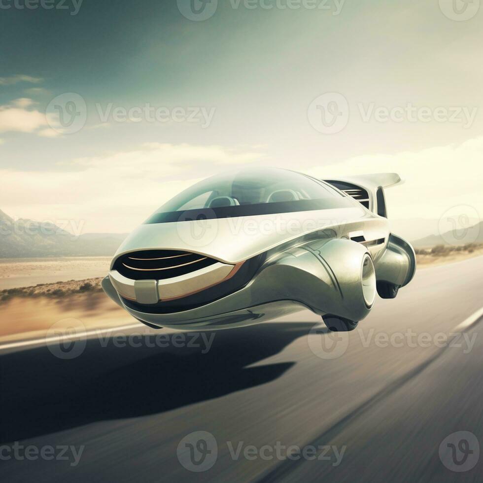 AI Generative futurism vehicle With a Copy space photo