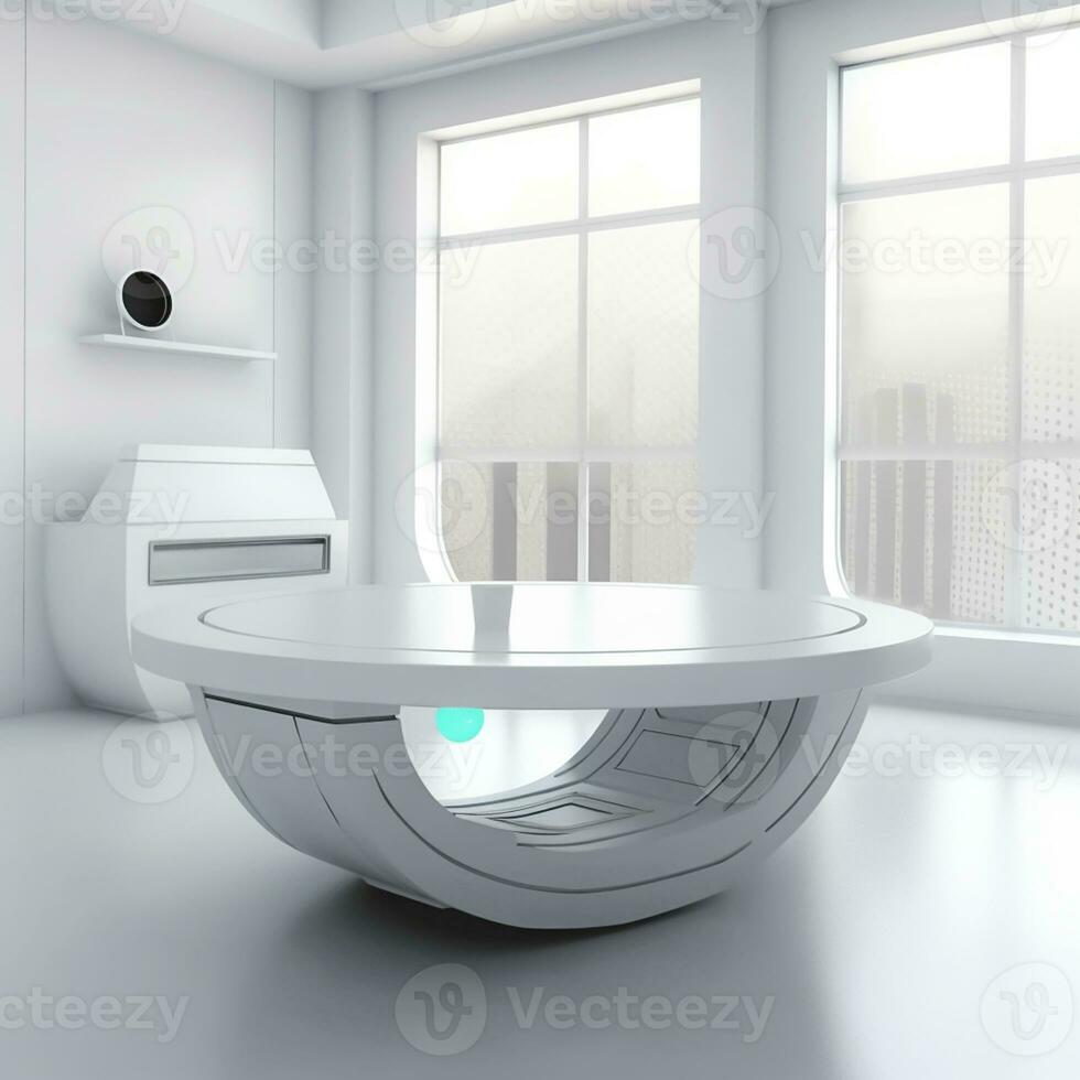 AI Generative futurism Room With a Copy space photo