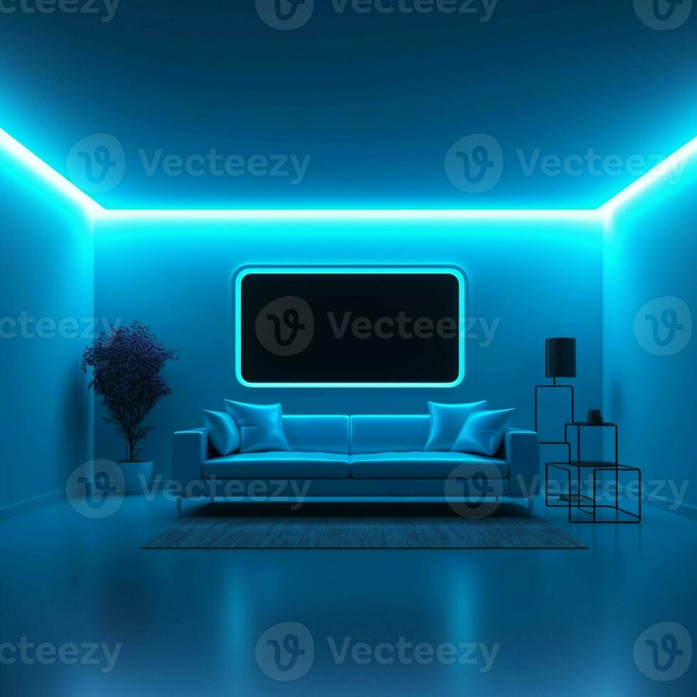 AI Generative futurism Room With a Copy space photo