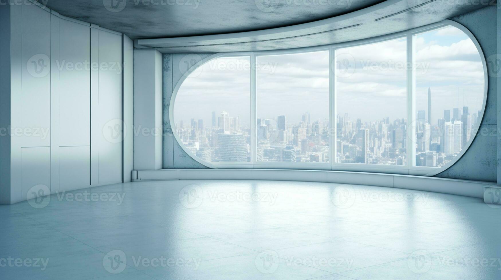 AI Generative futurism Room With a Copy space photo