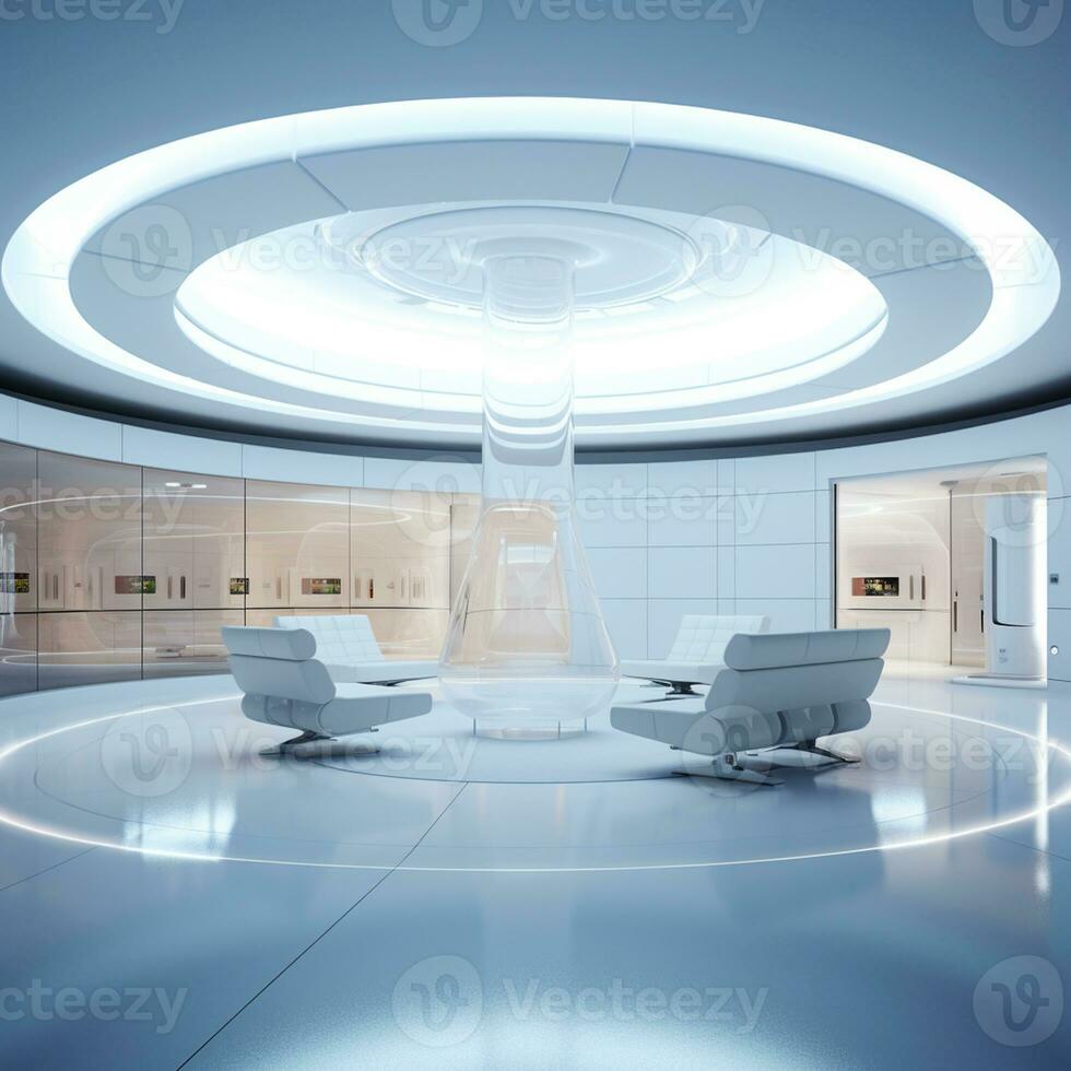 AI Generative futurism Room With a Copy space photo