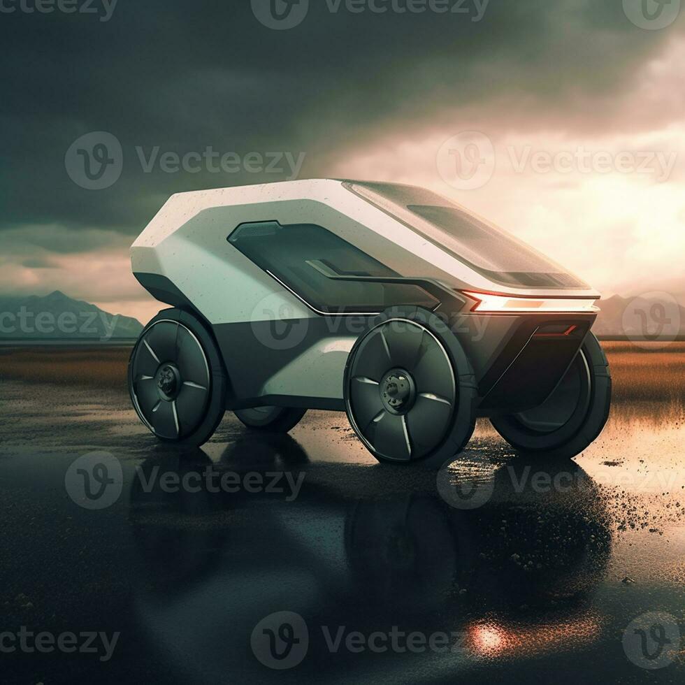 AI Generative futurism vehicle With a Copy space photo