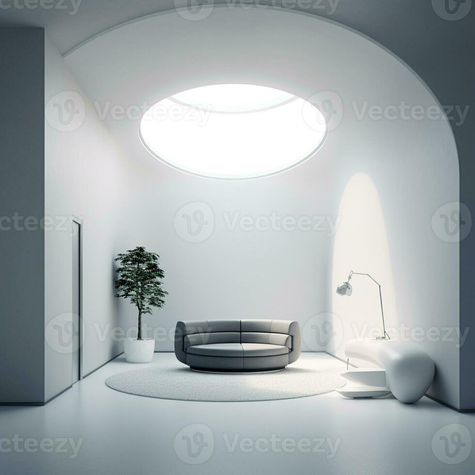 AI Generative futurism Room With a Copy space photo
